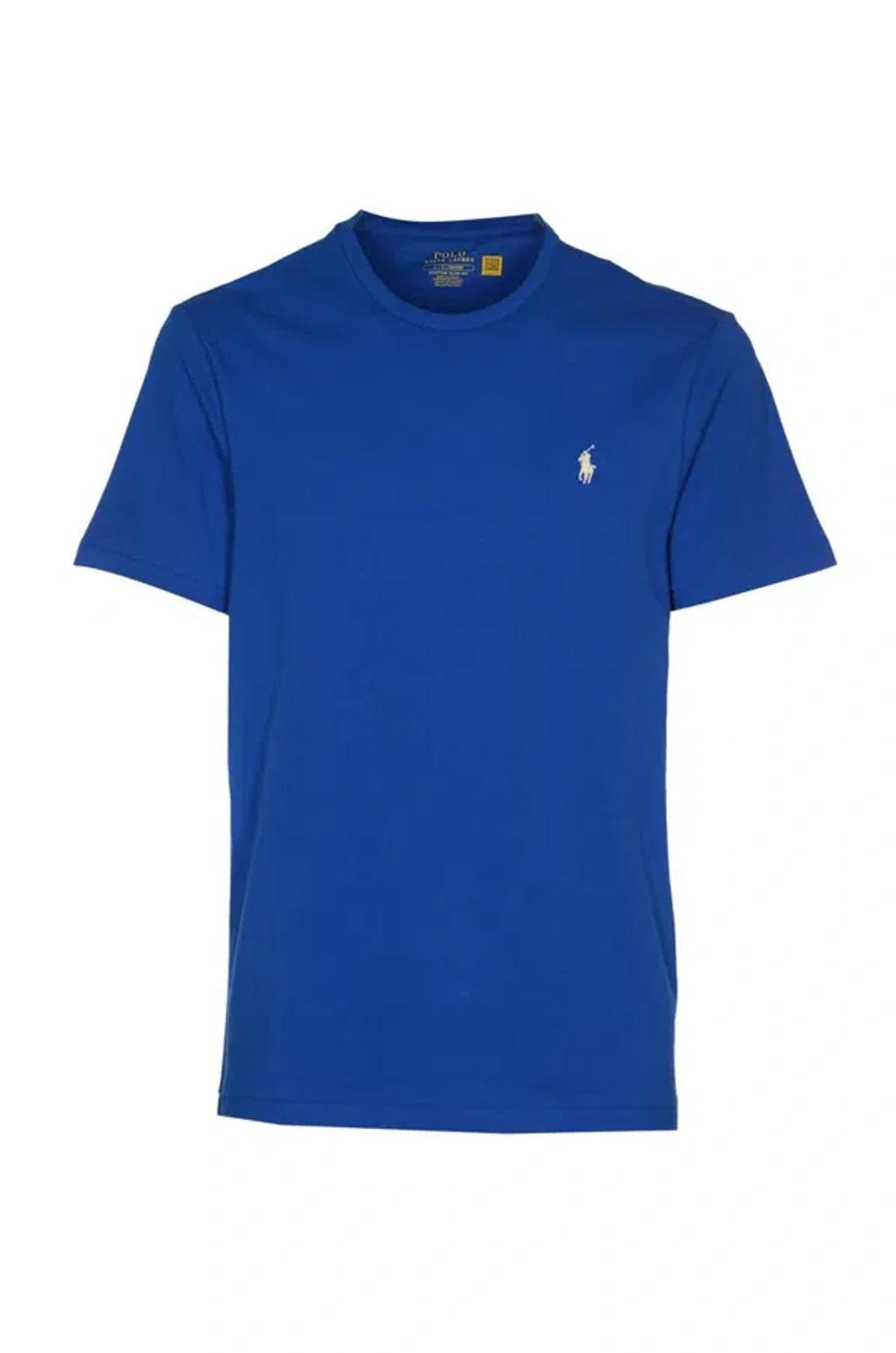 Polo Pony-embroidered Cotton T-shirt In Sapphire Star/c8133 Product Image