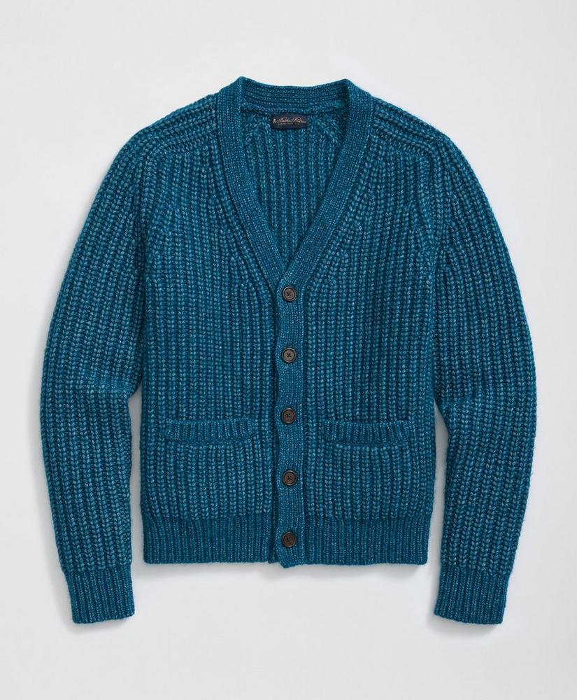 Alpaca-Wool Blend V-Neck Cardigan in English Rib Product Image