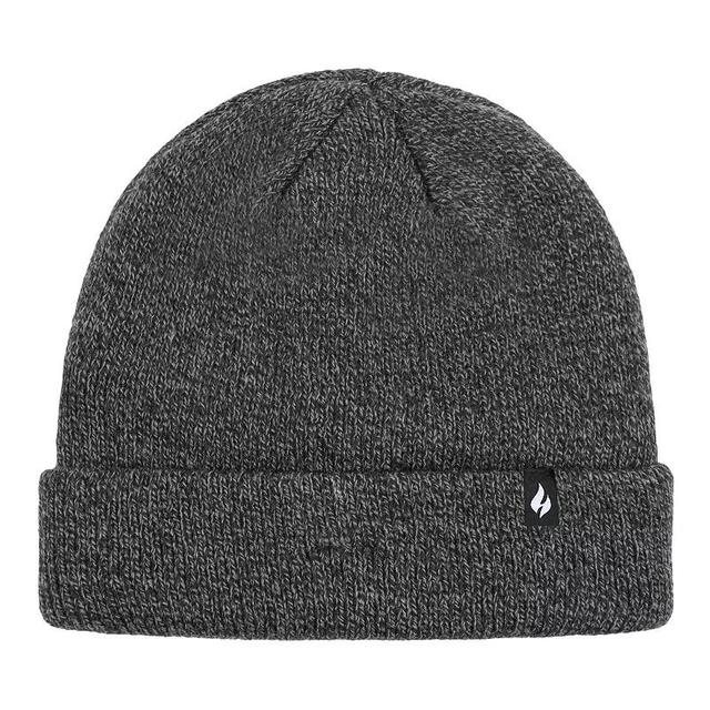 Mens Heat Holders Heatweaver Lined Flat Knit Roll Up Hat, Grey Product Image