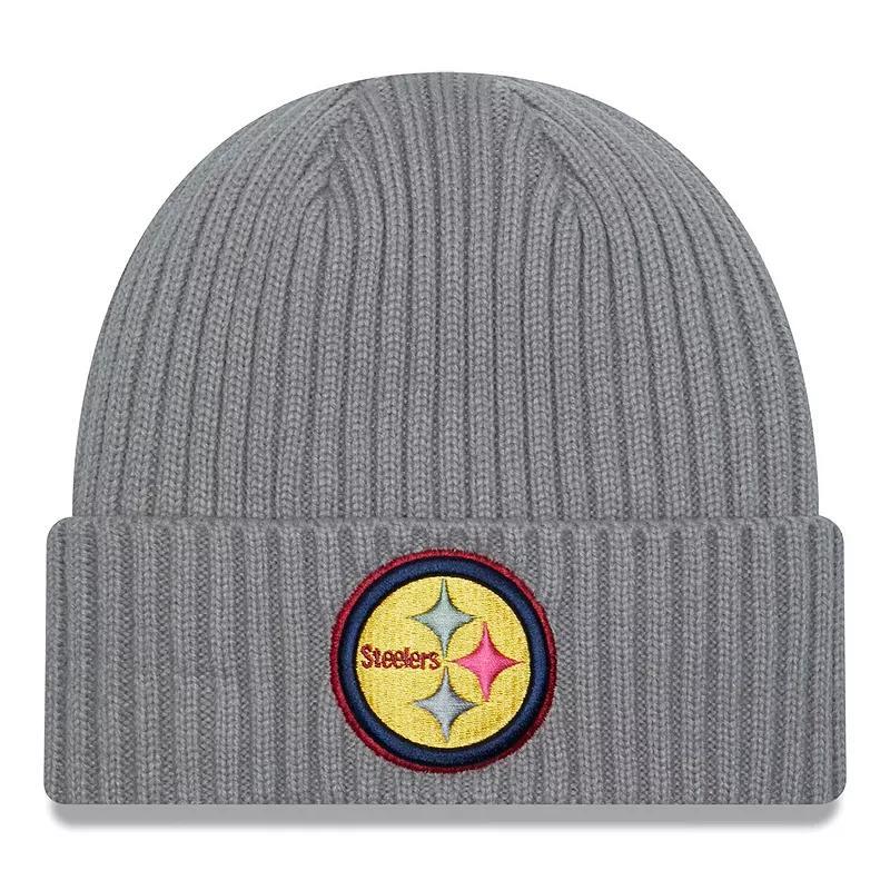 Mens New Era Gray Pittsburgh Steelers Color Pack Multi Cuffed Knit Hat Product Image