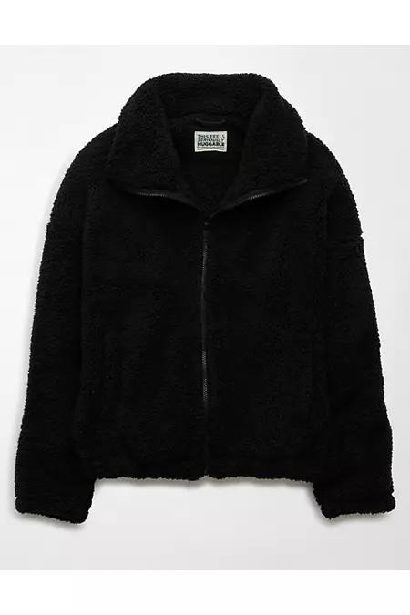 AE Zip-Up Bear Hug Sherpa Sweatshirt Womens Product Image