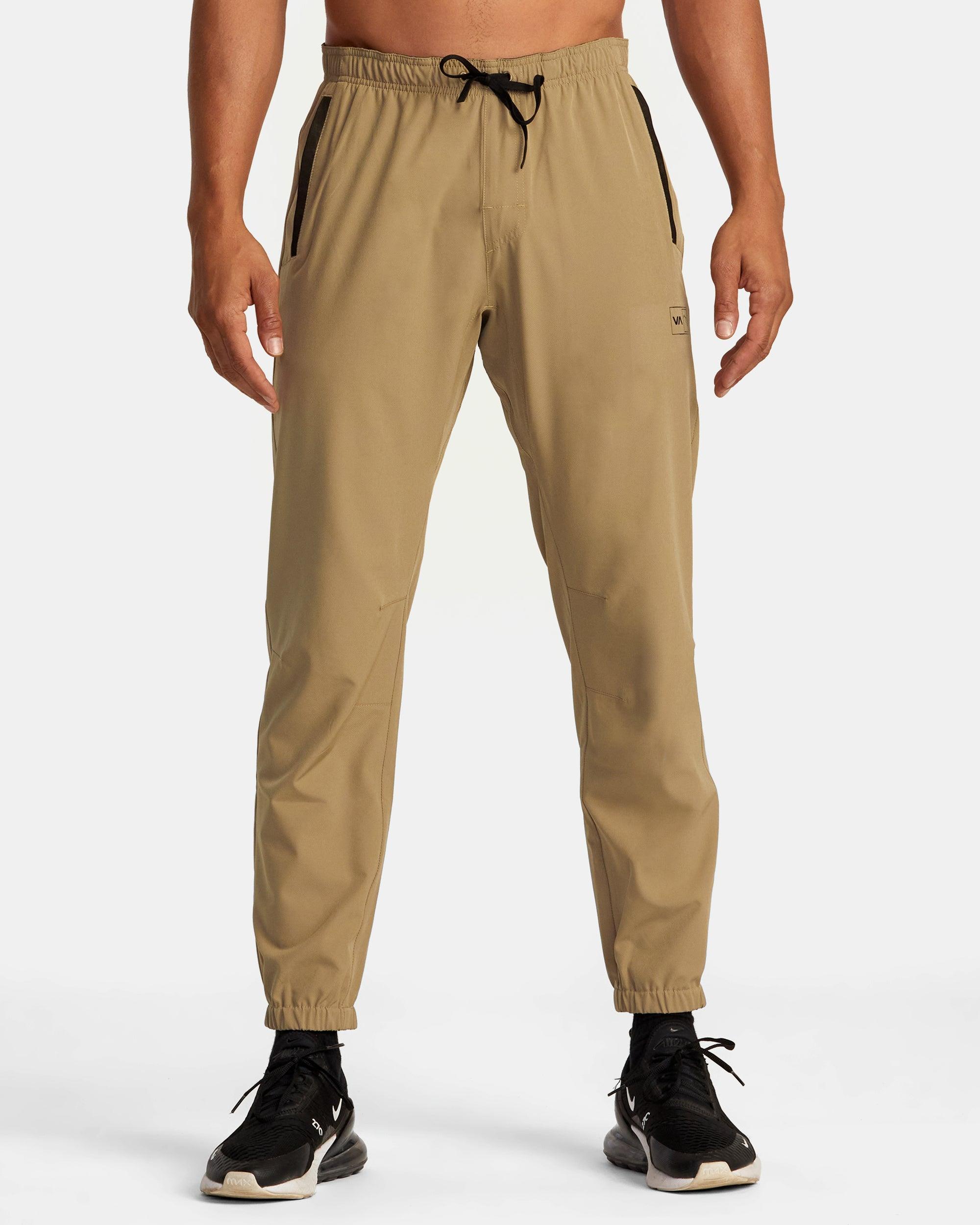 Hawaii Elastic Waist Yogger Pants - Dark Khaki Product Image