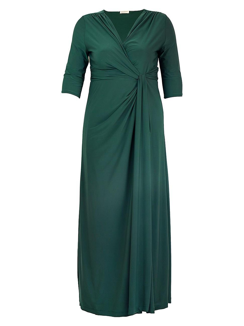 Womens Plus Size Romanced By Moonlight Jersey Wrap-Effect Gown Product Image