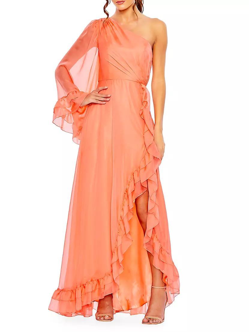 Ieena One-Shoulder Ruffled Gown Product Image