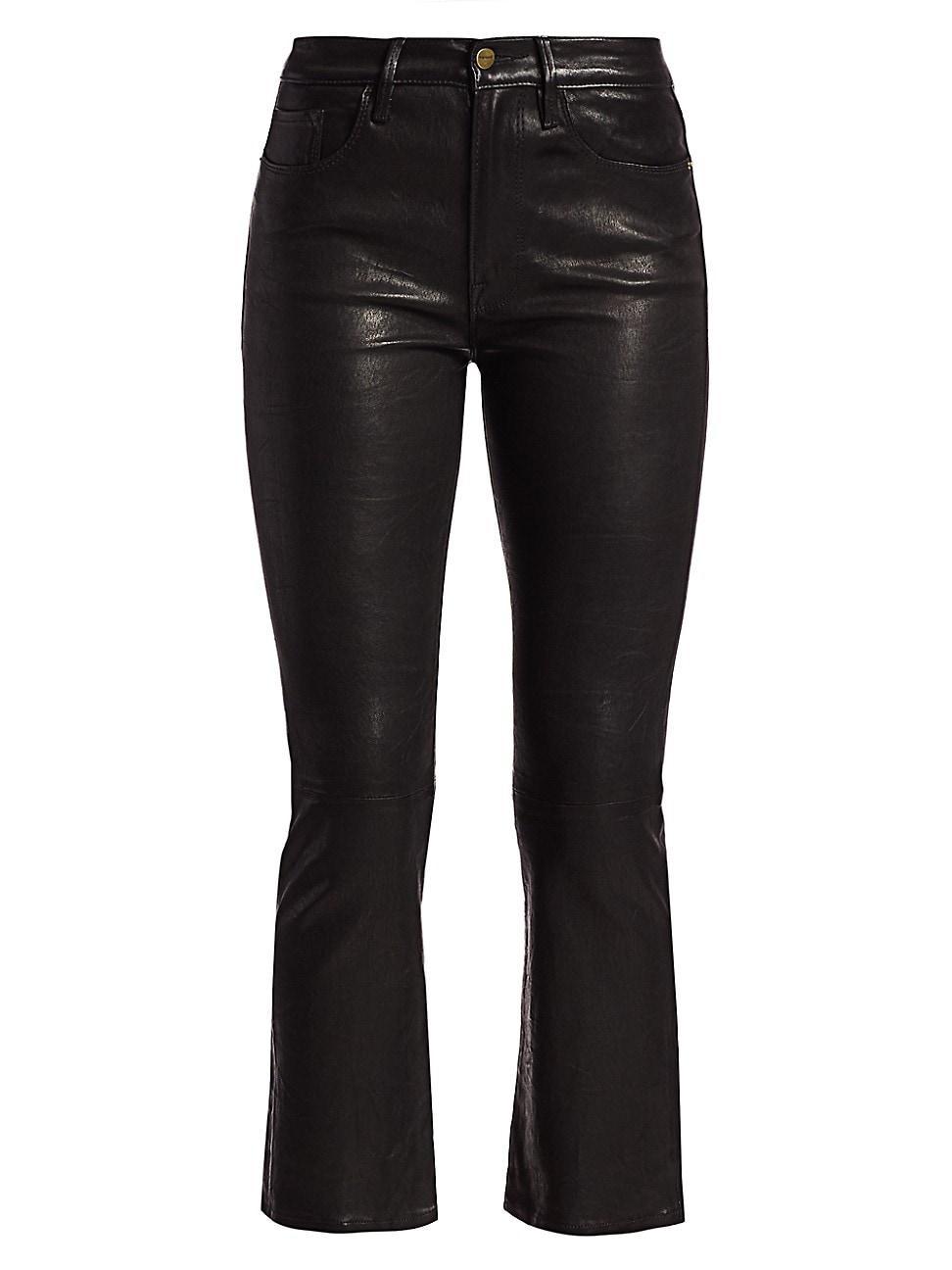 FRAME Le Crop Mini Boot Leather Pants Product Image