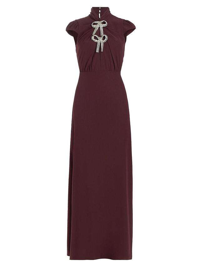 Womens Bow Crepe Maxi Dress Product Image