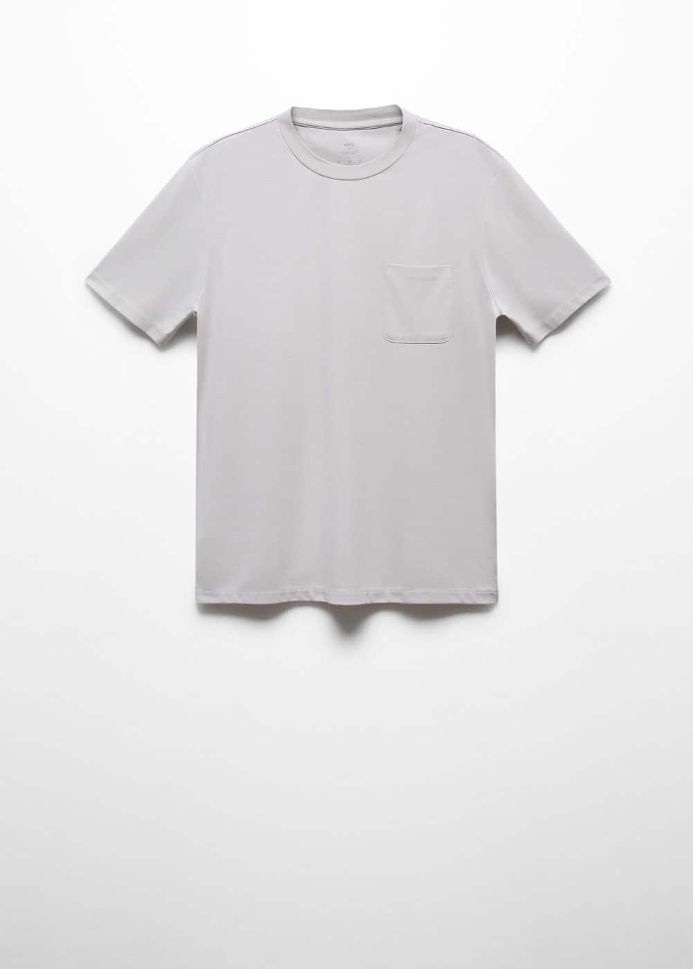 MANGO MAN - Slim fit t-shirt with pocket ice greyMen Product Image