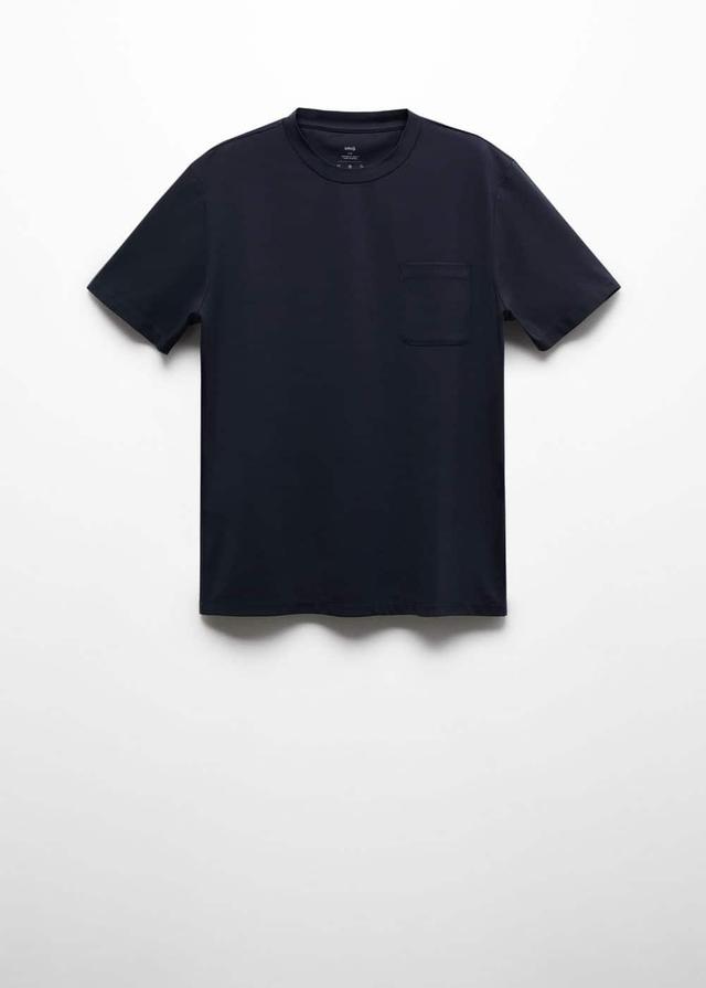 MANGO MAN - Slim fit t-shirt with pocket dark navyMen Product Image