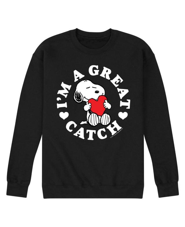 Airwaves Mens Peanuts Im a Great Catch Fleece Sweatshirt Product Image