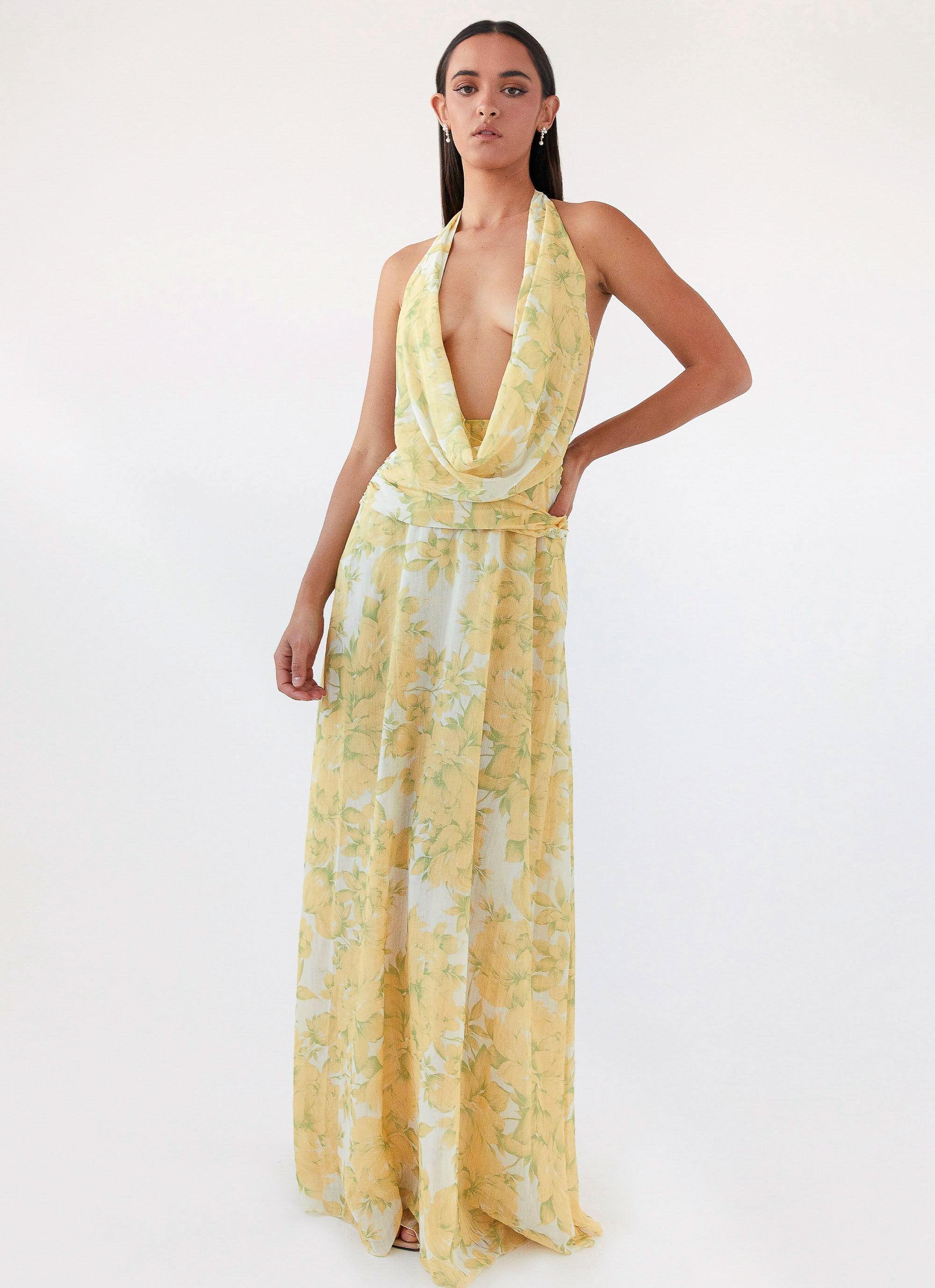 Elysia Chiffon Maxi Dress - Daffodil product image