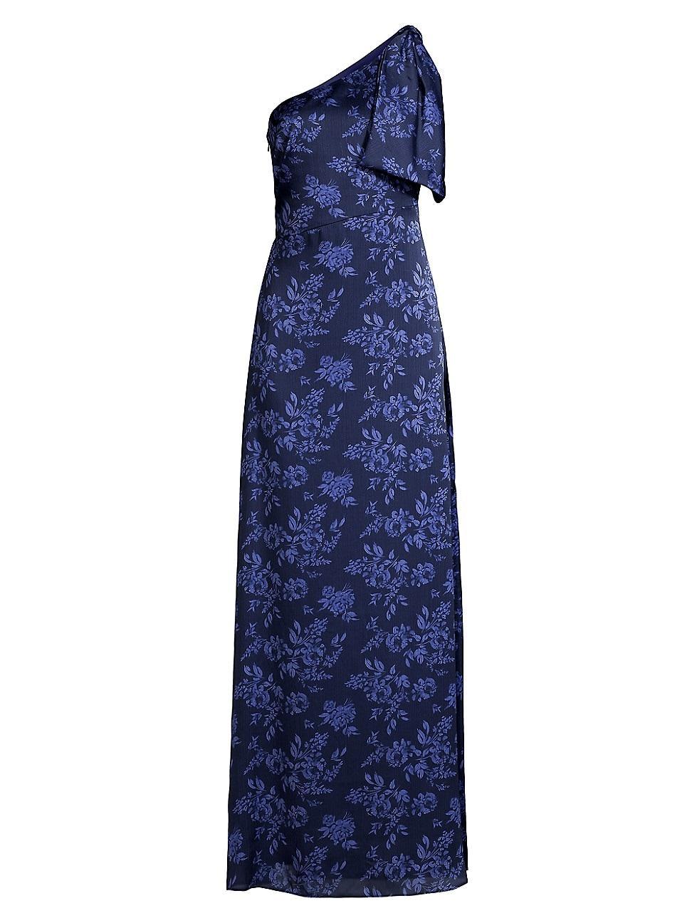 Womens Chelsea One-Shoulder Printed Gown Product Image