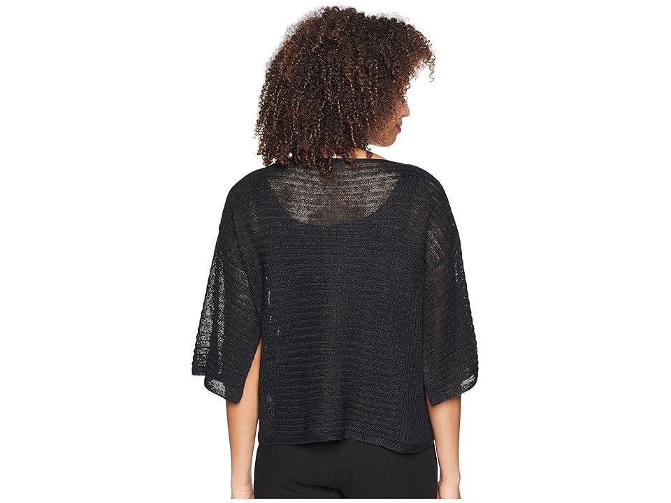 Eileen Fisher Bateau Neck Top (Deep Adriatic) Women's Short Sleeve Pullover Product Image