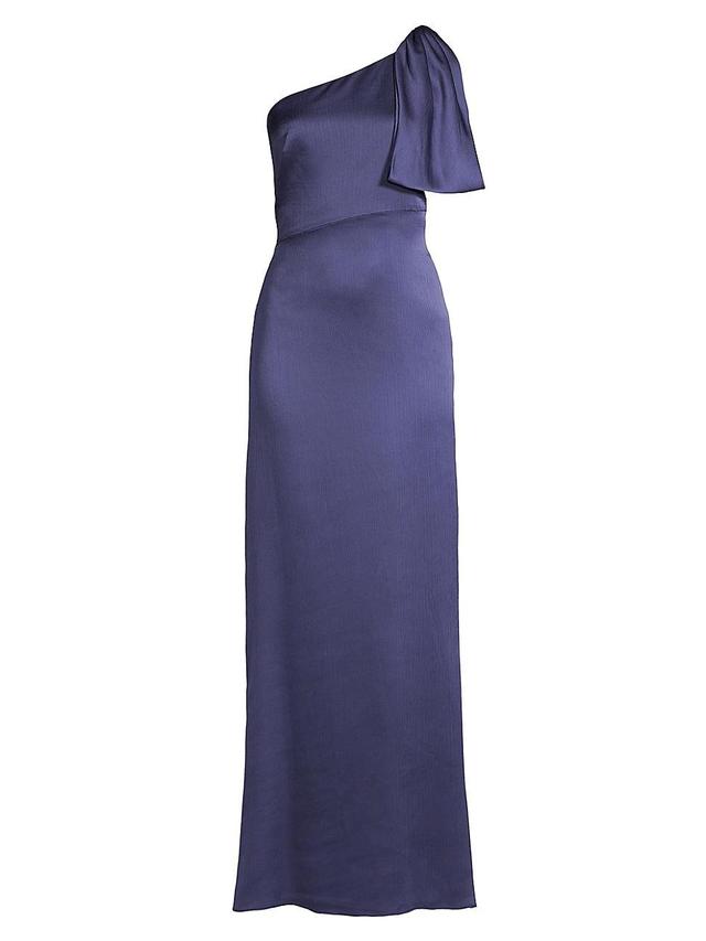 Womens Chelsea Crinkle Satin One-Shoulder Gown Product Image