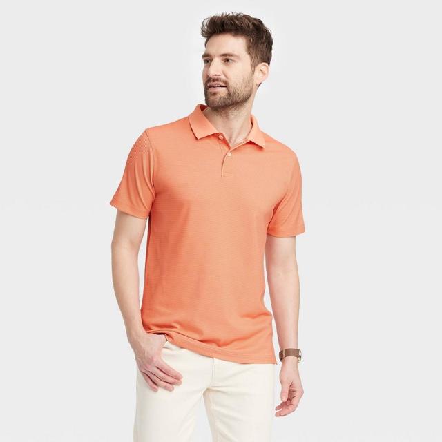 Mens Performance Short Sleeve Collared Polo Shirt - Goodfellow & Co Terracotta Orange Product Image