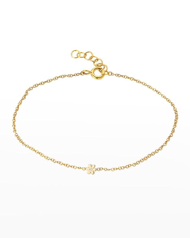 Zoe Lev Womens Diamond Flower Bracelet in Gold Product Image