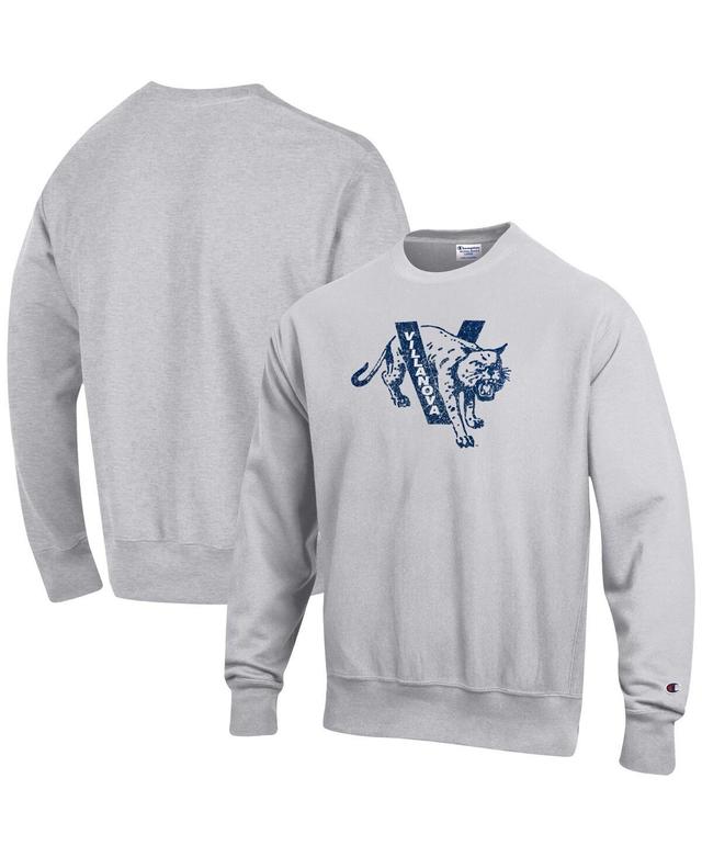 Mens Champion Heathered Gray Villanova Wildcats Vault Logo Reverse Weave Pullover Sweatshirt Product Image