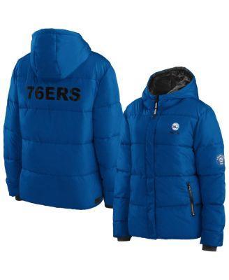 Womens WEAR by Erin Andrews Royal Philadelphia 76ers Plush Puffer Full-Zip Jacket Product Image