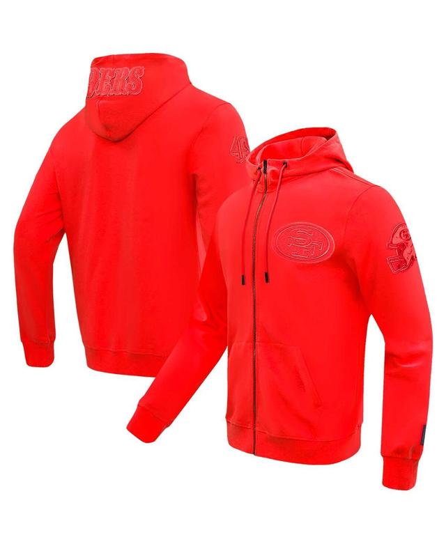 Pro Standard Mens Scarlet San Francisco 49ers Triple Tonal Full-Zip Hoodie Product Image