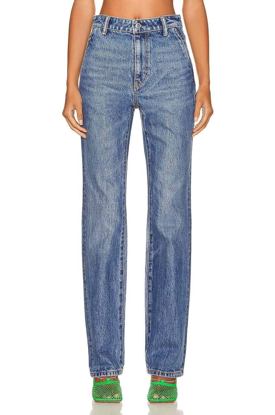 Alexander Wang High Waisted Slim in Vintage Medium Indigo - Blue. Size 25 (also in 23, 24, 26, 27, 28, 29, 30). Product Image