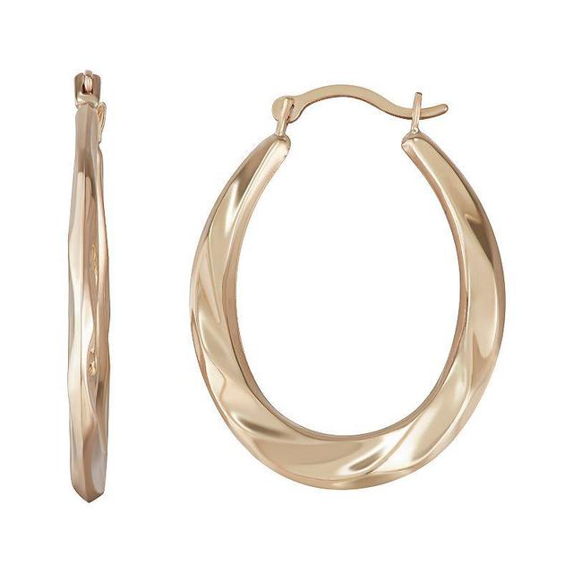 Taylor Grace 10k Gold Twist Hoop Earrings, Womens, Yellow Product Image