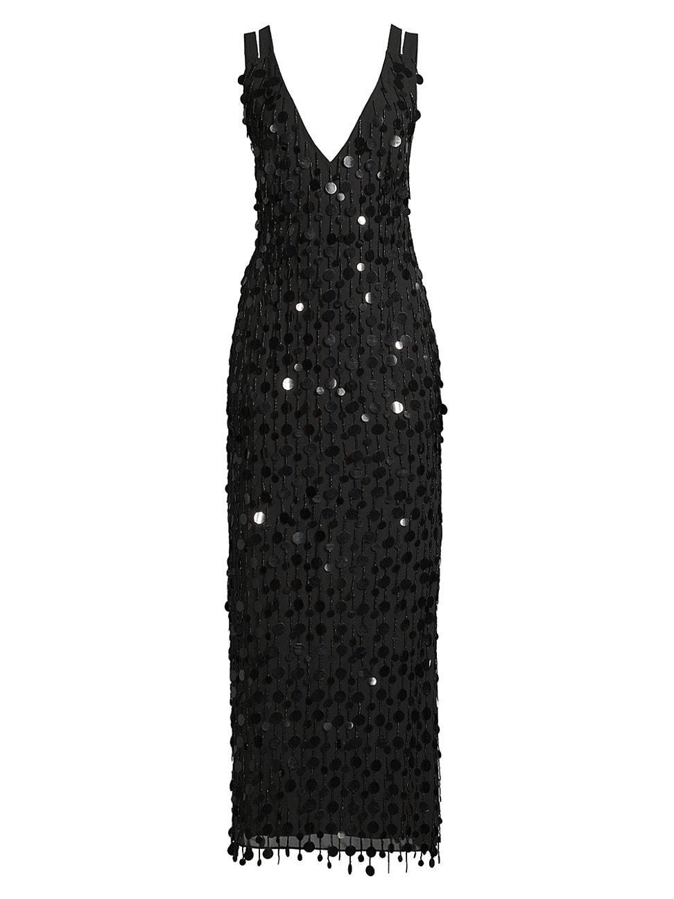 Womens Paillette Beaded Midi-Dress product image