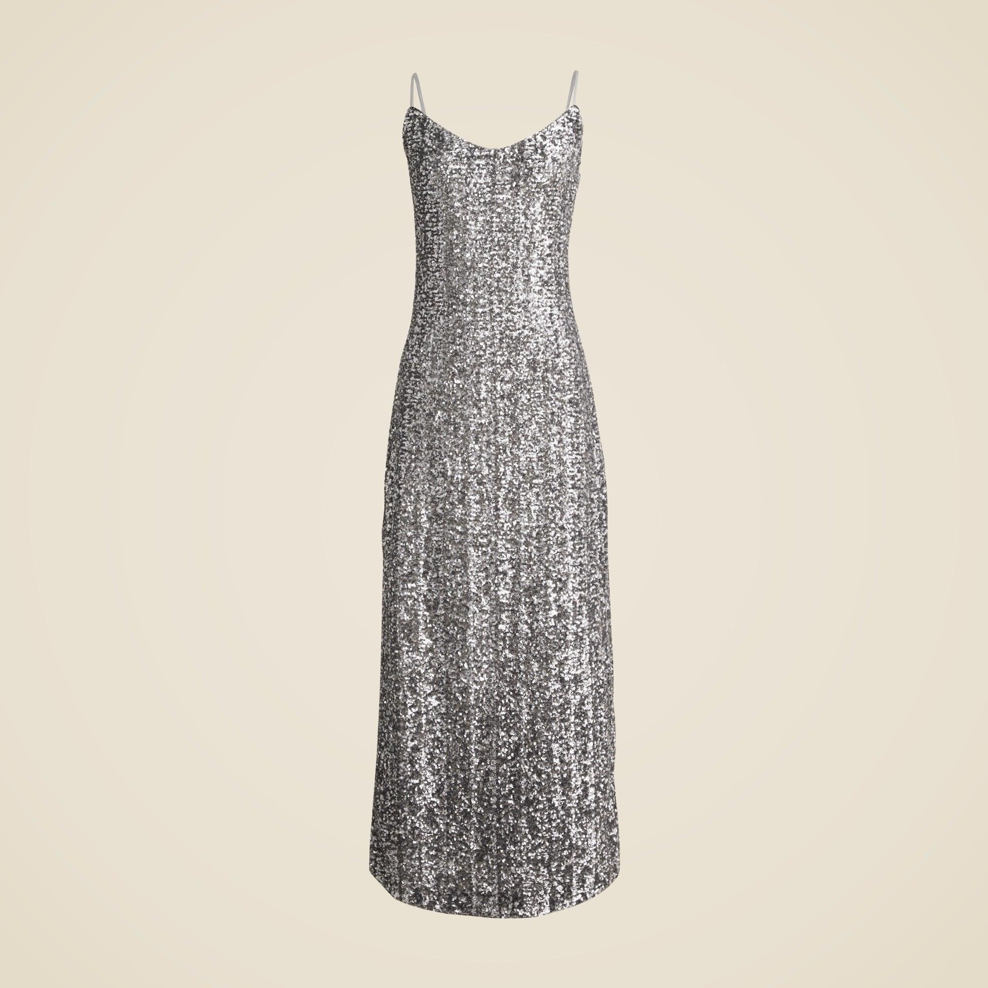 Sequin floor-length slip dress Product Image