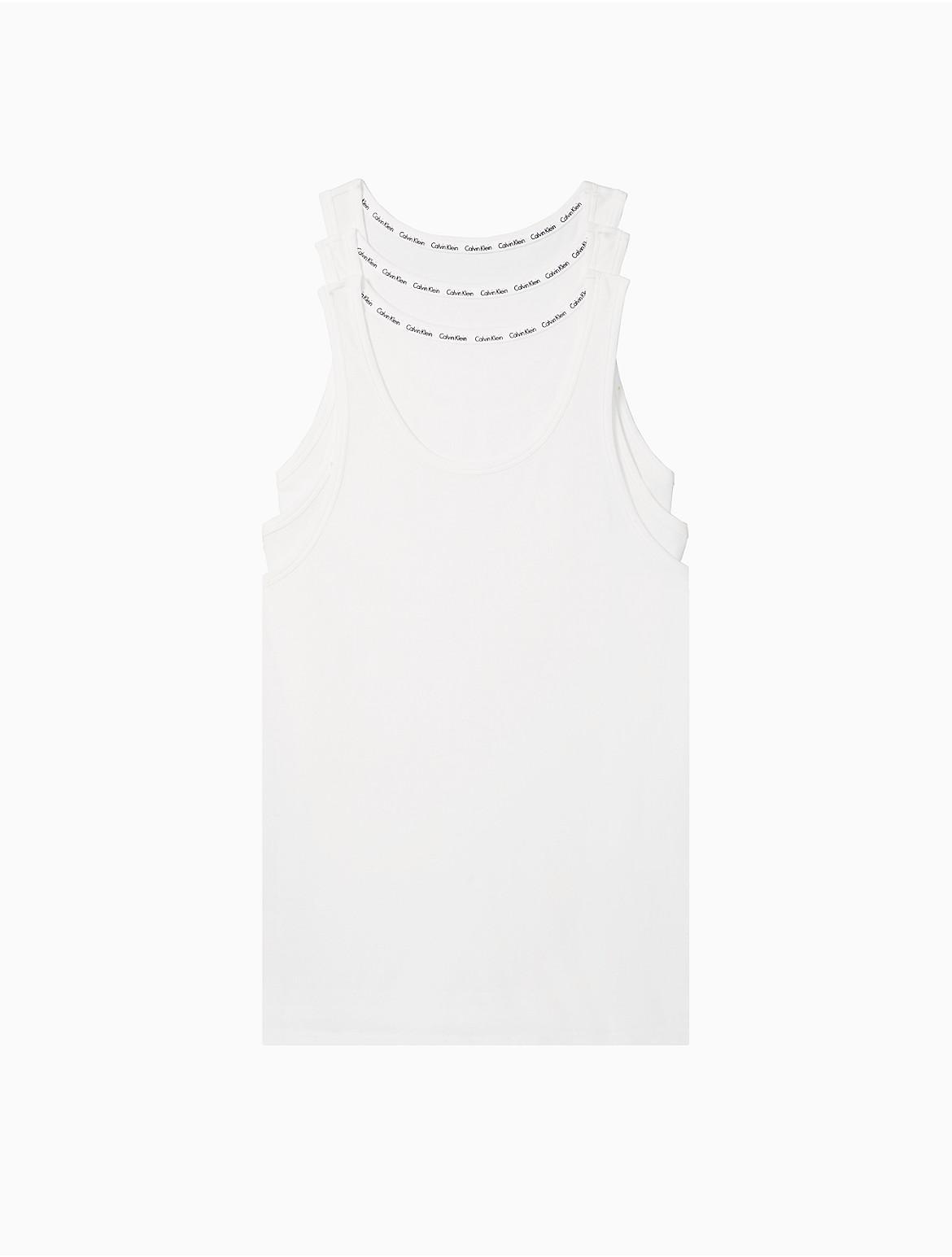 Calvin Klein Mens Modern Cotton Stretch 3-Pack Tank Top - White - M Product Image