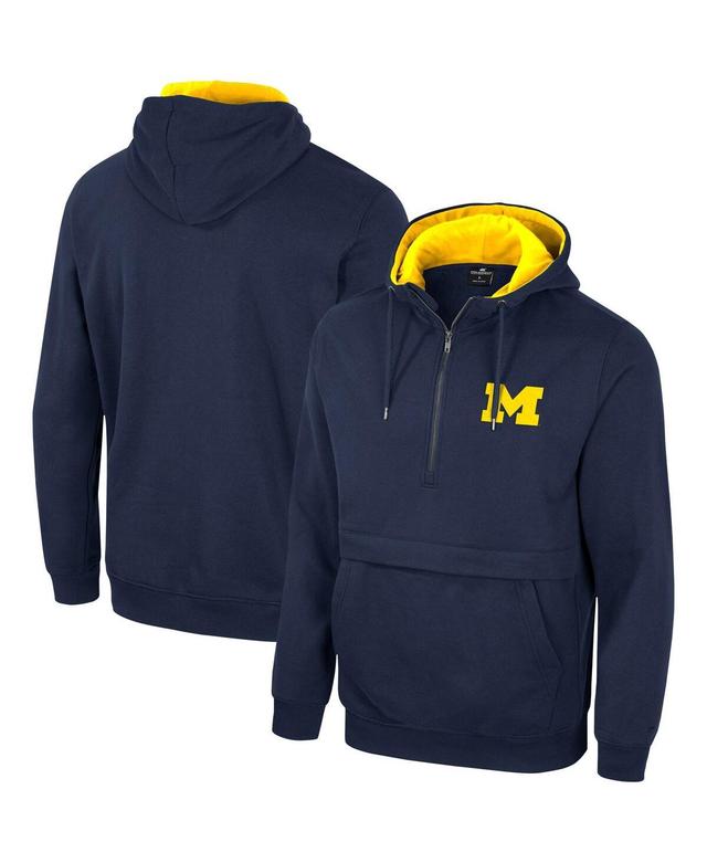 Mens Colosseum Navy Michigan Wolverines Half-Zip Hoodie Product Image