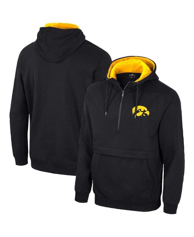 Mens Colosseum Black Iowa Hawkeyes Half-Zip Hoodie Product Image