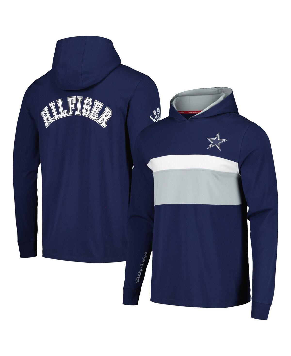 Mens Tommy Hilfiger Navy Dallas Cowboys Morgan Long Sleeve Hoodie T-shirt Product Image