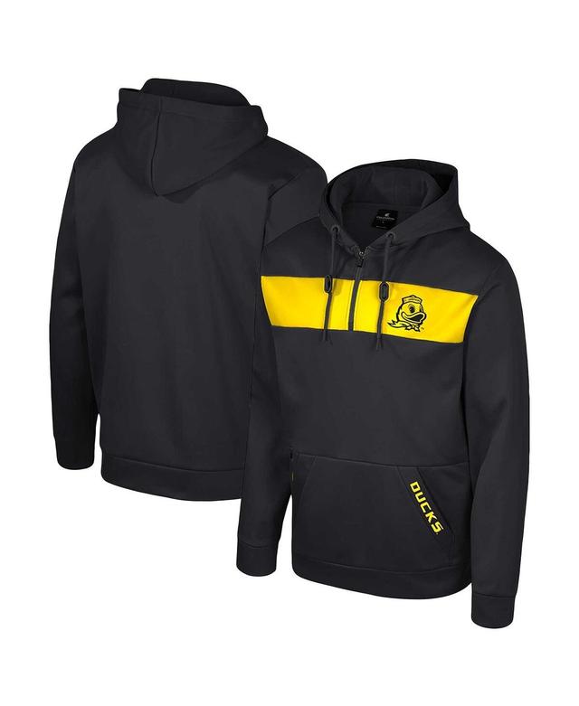 Mens Colosseum Black Oregon Ducks Quarter-Zip Hoodie Product Image