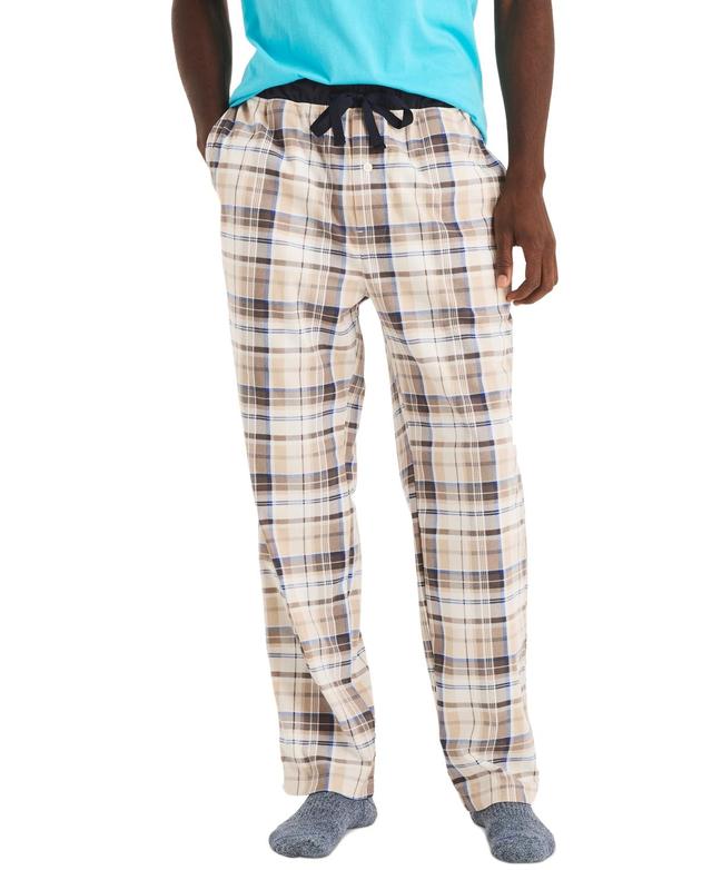 Nautica Mens Classic-Fit Plaid Fleece Pajama Pants Product Image