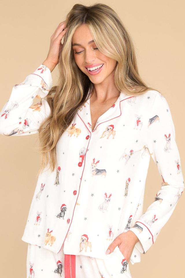 Stars & Paws Ivory Pj Top Product Image