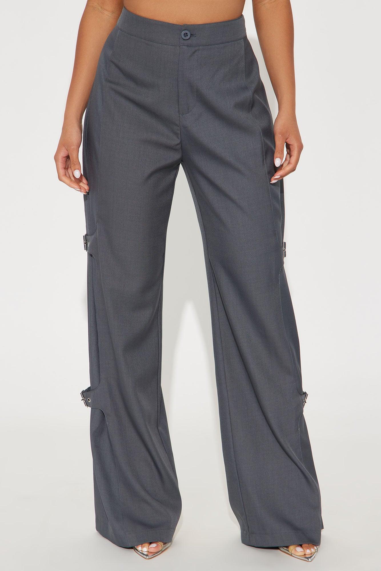 Say What Wide Leg Trouser - Charcoal Product Image