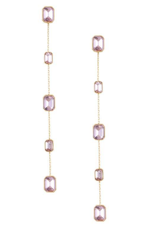 Ettika Baguette Crystal Linear Drop Earrings Product Image