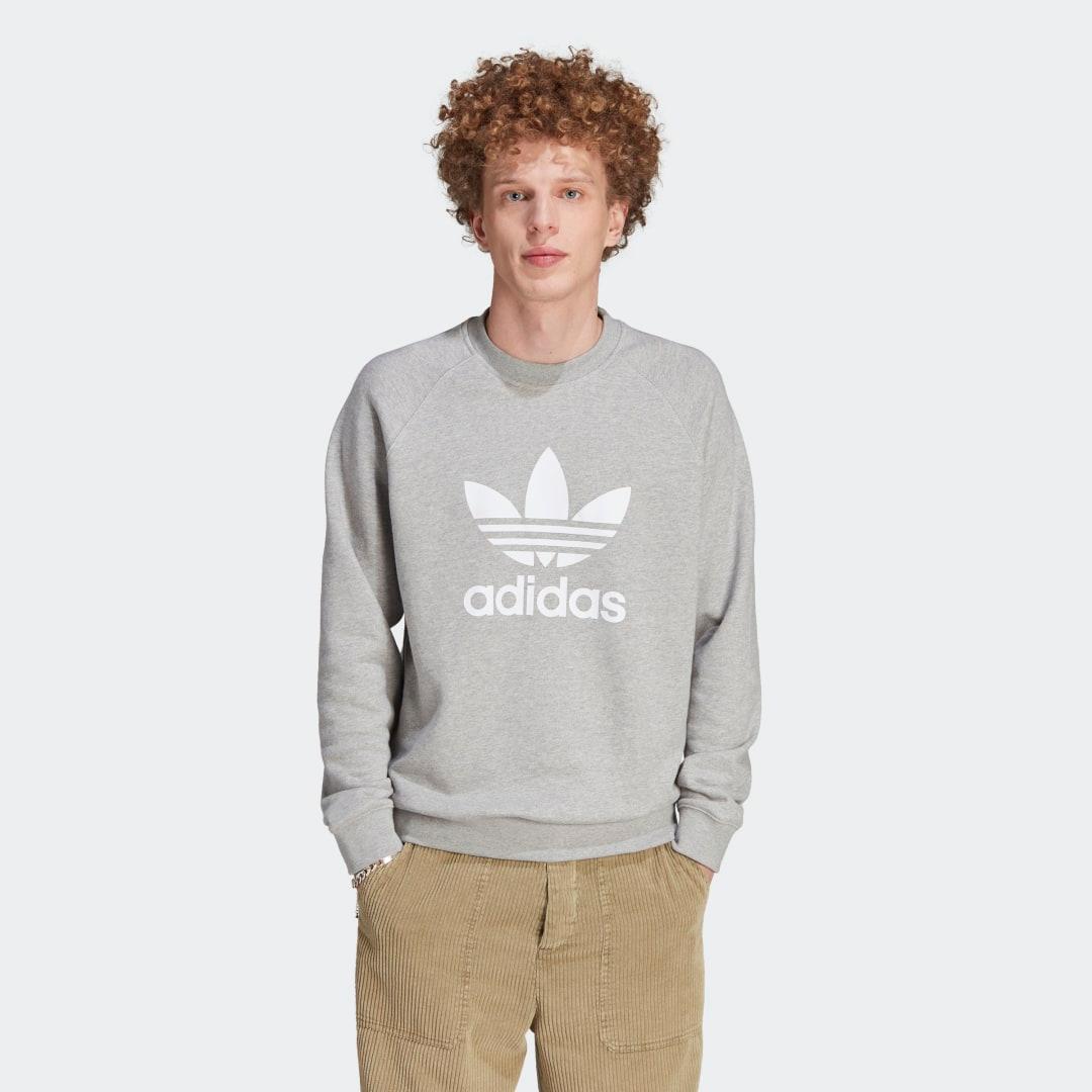 adidas Adicolor Classics Trefoil Crewneck Sweatshirt Black 2XL Mens Product Image