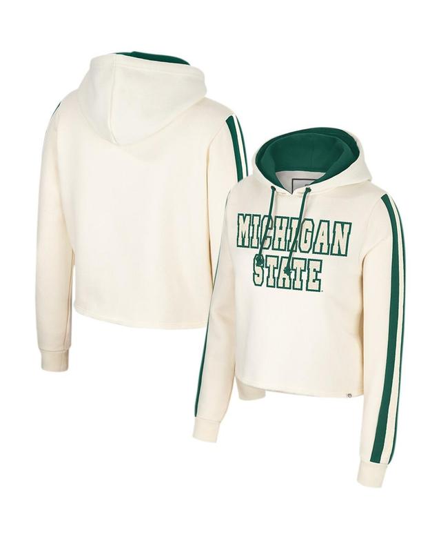 Womens Colosseum Cream Michigan State Spartans Perfect Date Cropped Pullover Hoodie Product Image