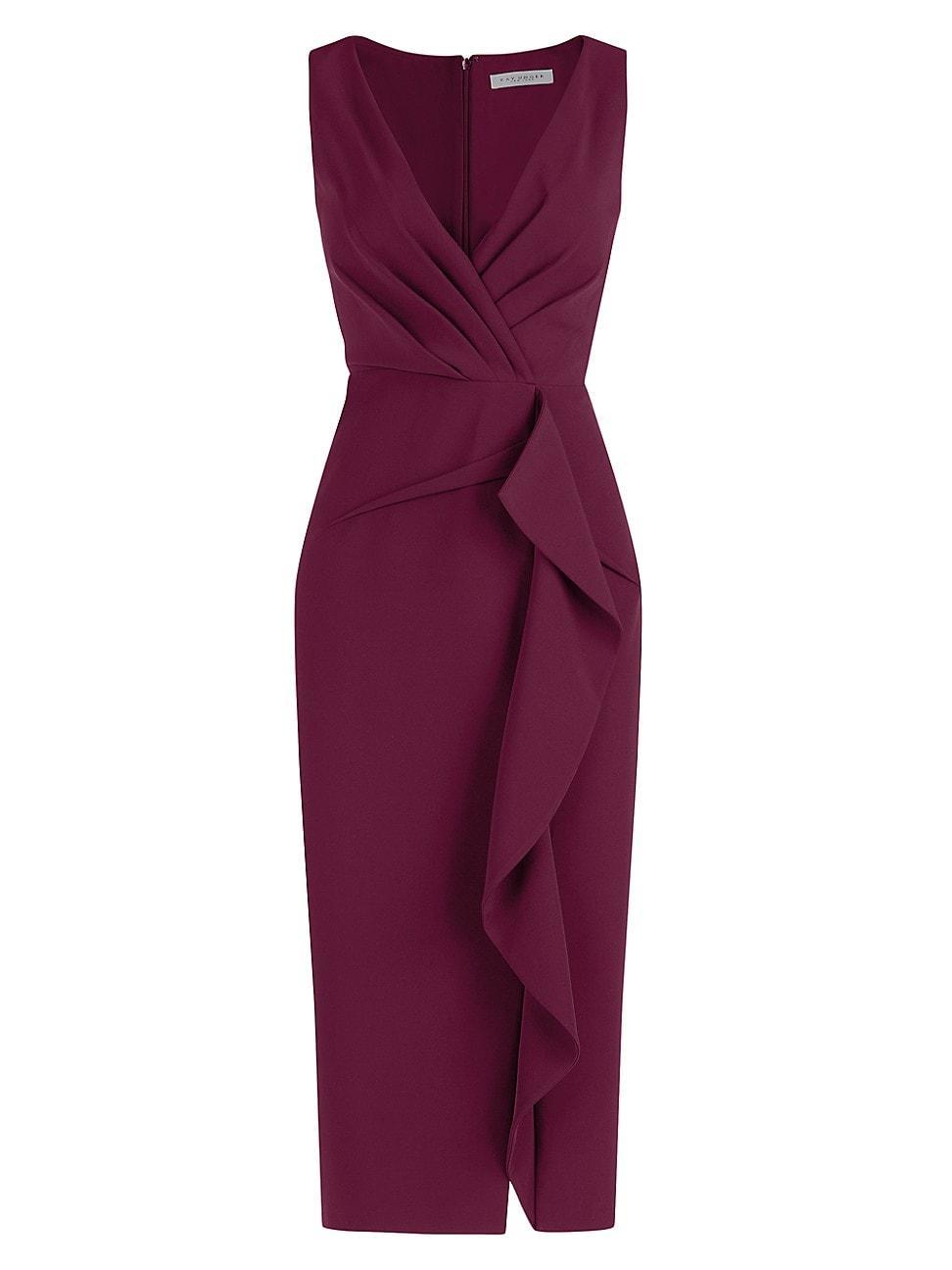 Kay Unger Brynn Ruffle Midi Sheath Dress Product Image