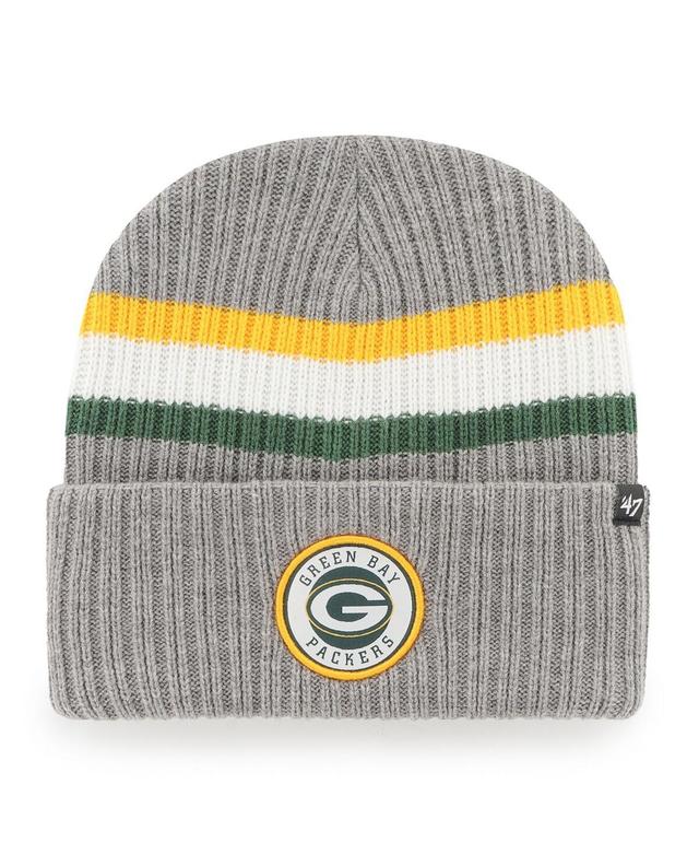 Mens 47 Brand Gray Green Bay Packers Highline Cuffed Knit Hat Product Image