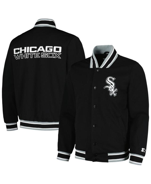 Mens Starter Black Chicago White Sox Secret Weapon Satin Full-Snap Jacket Product Image