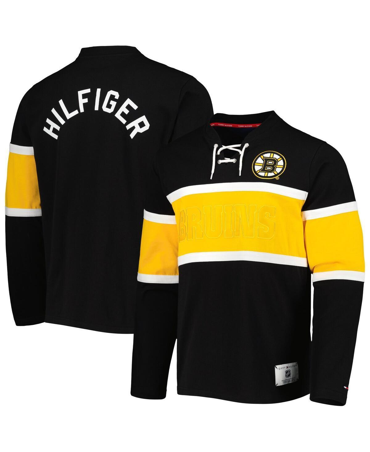 Mens Tommy Hilfiger Black Boston Bruins Walter Lace-Up Long Sleeve Top Product Image