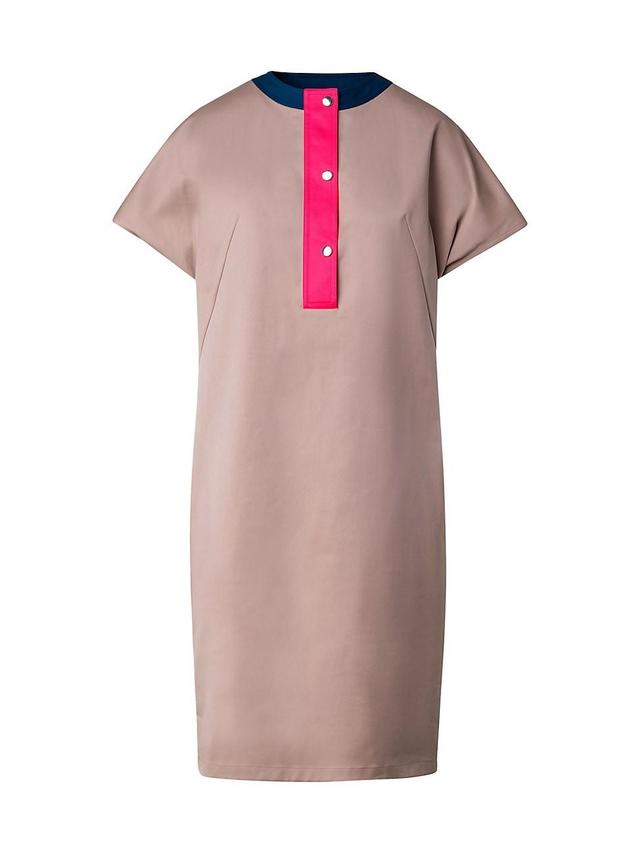 Womens Colorblocked Stretch Cotton Gabardine Dress Product Image