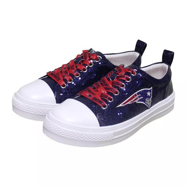 Womens Cuce New England Patriots Team Sequin Sneakers Blue Product Image