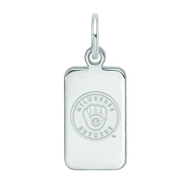 LogoArt Sterling Silver Milwaukee Brewers Tag Pendant, Womens Product Image