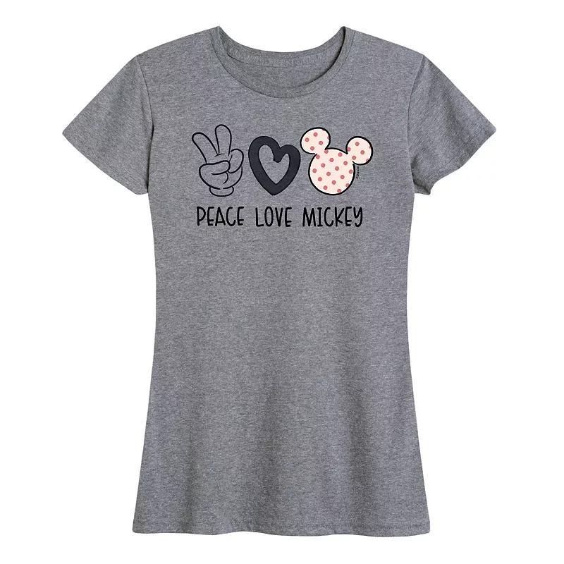 Disneys Mickey Mouse Womens Peace Love Graphic Tee Product Image