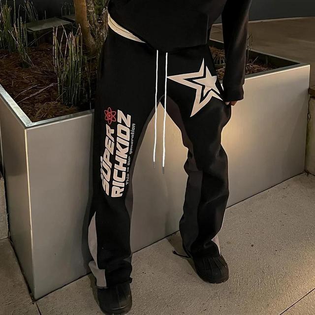 Y2k Fashion Pentagram Graphic Flared Sweatpants Product Image