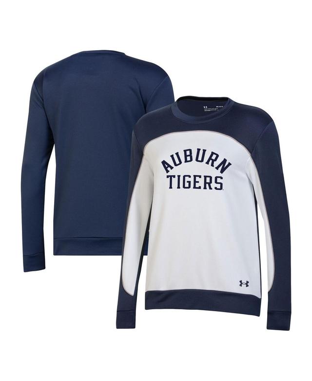 Womens Under Armour /White Auburn Tigers Colorblock Pullover Sweatshirt Blue Product Image