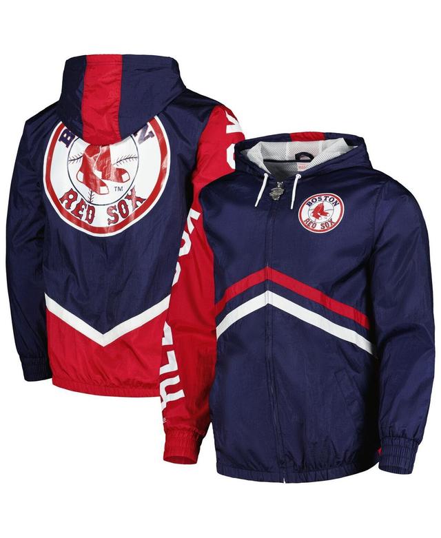 Mens Mitchell & Ness Boston Red Sox Undeniable Full-Zip Hoodie Windbreaker Jacket Blue Product Image