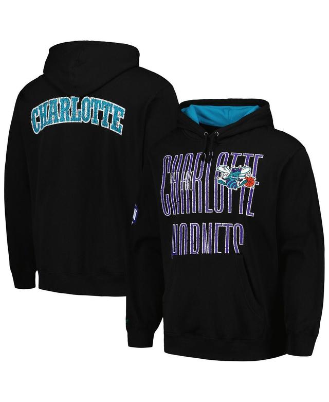 Mens Mitchell & Ness Black Charlotte Hornets Hardwood Classics OG 2.0 Pullover Hoodie Product Image