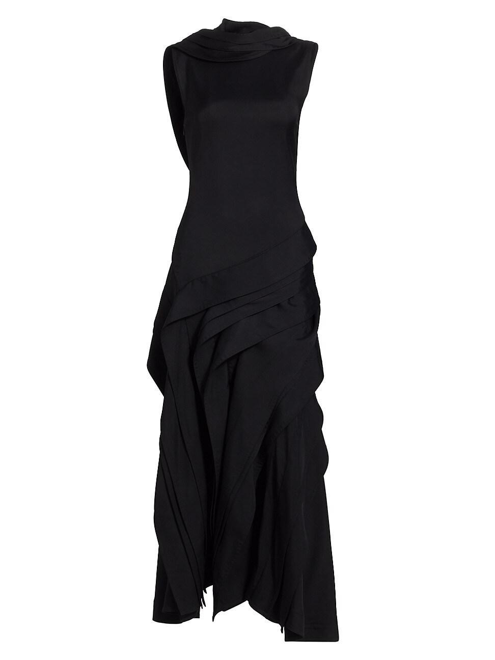 Womens Fluid Draped Floor-Length Dress Product Image